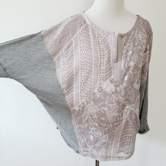 Anthropologie Tiny Hazel Embroidered Dolman Sleeve Blouse Rayon Women Small - Picture 6 of 12